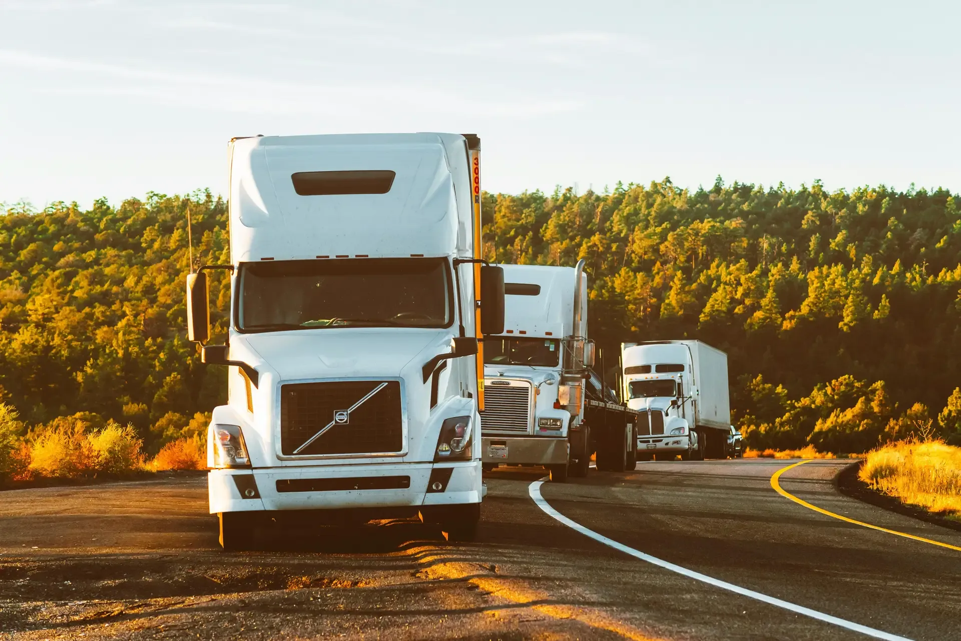 Truck driving on the road